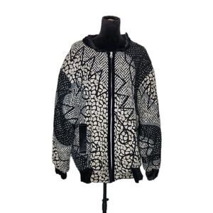 Koos Van Den Akker Vtg 80s Bomber Style Quilted Patchwork Oversized Jacket Sz M
